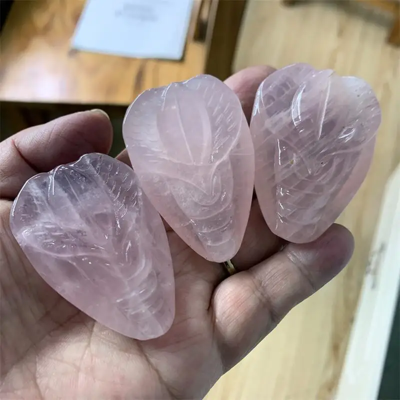 5.5cm Natural Crystal Rose Quartz Hand Source of Life Healing Stone Yoni Christmas Gift Collection Reiki Home Decoration Crafts