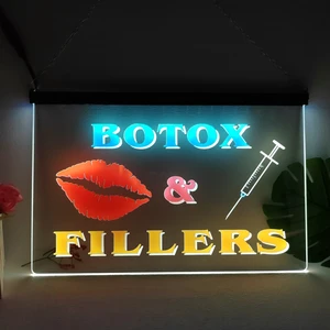 Ống tiêm môi Botox, chất làm đầy, tín hiệu ánh sáng nhiều màu với ánh sáng neon, trang trí nhà, tường phòng ngủ 12 ống tiêm Botox bán hàng chính - №8