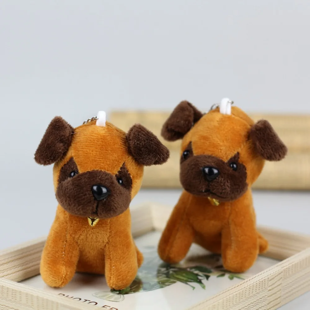 Porte-clés en peluche de chien loup de dessin animé, jouet de chien en peluche doux, porte-clés en peluche, mignon