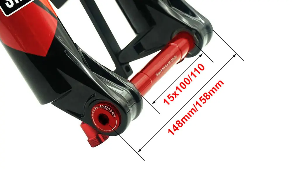 HEPPE Fahrrad Vorderradgabel Steckachse MTB Gabel Zylinderschaft M15 Steckachse Spieß Mehrfarbige Achse für 15x100 15x110 ROCKSHOX Gabel – Detail 8