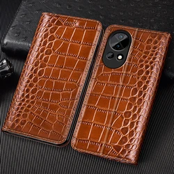 Crocodile Genuine Leather Flip Case For Huawei Nova 3 3i 3e 4 5 6 7 8 9 10 11 11i 12 12i 13 13i 14 Pro Uitra SE Cover Cases