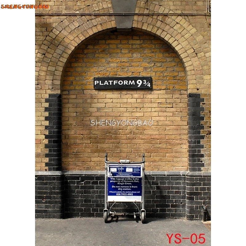 SHENGYONGBAO 디지털 천국 벽돌 벽 사진 배경 플랫폼, 9 3/4 철도역 사진 스튜디오 배경 SS-9115