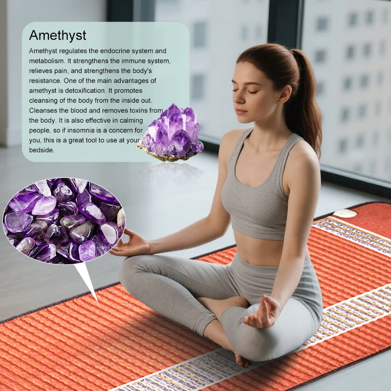 

Medium Pad PEMF Infrared Anion Heating Massage Amethyst Mat