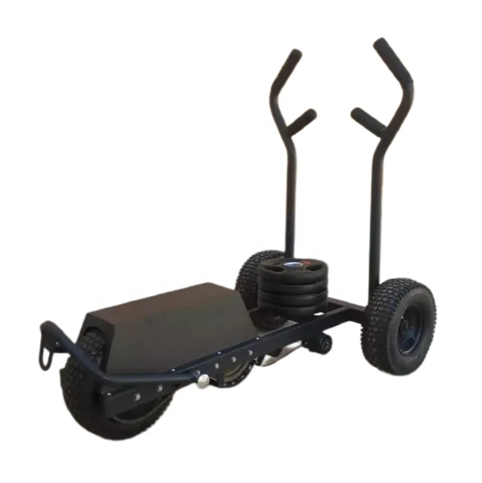 Gym Sled Tank Car Weightlifting Tank Resistance Sled with Wheels