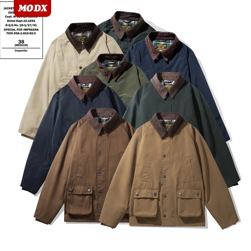 Pilot Retro Coat Men Cargo Casual Jackets Outdoor Windbreaker Multi-pockets Tactics Clothing Safari Field Motorcycle Jackets