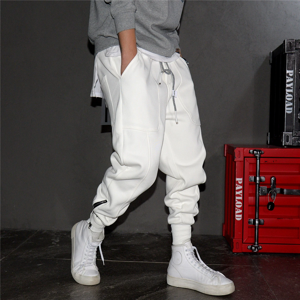 Spring Autumn Korean Fashion Streetwear Hip Hop Sweatpants Kpop Couple Jogging Pants Harajuku Black Sports Harem Joggers Men