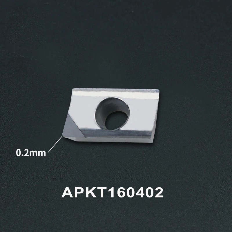 Apkt1135 pcd apkt1604 pcd, inserções de fresa de carboneto de tungstênio sólido, para processamento de alumínio