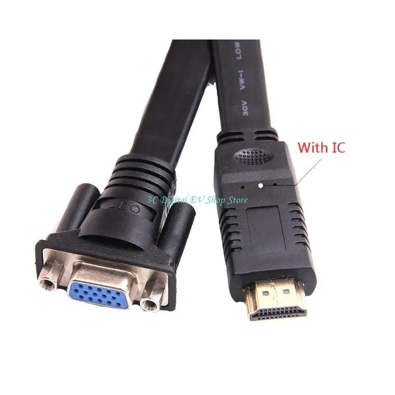 E74D Copper to VGA Cable for Computer Desktop Laptop PC Monitor Projector HDTV 15 Pin VGA Adapter Converter