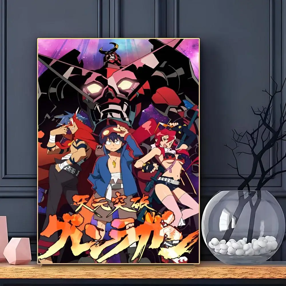Tengen T-Toppa Gurren-Lagann Poster Poster HD Self Adhesive Waterproof Wall Art Ideal For Home Office Dorm Bedroom Great Gift