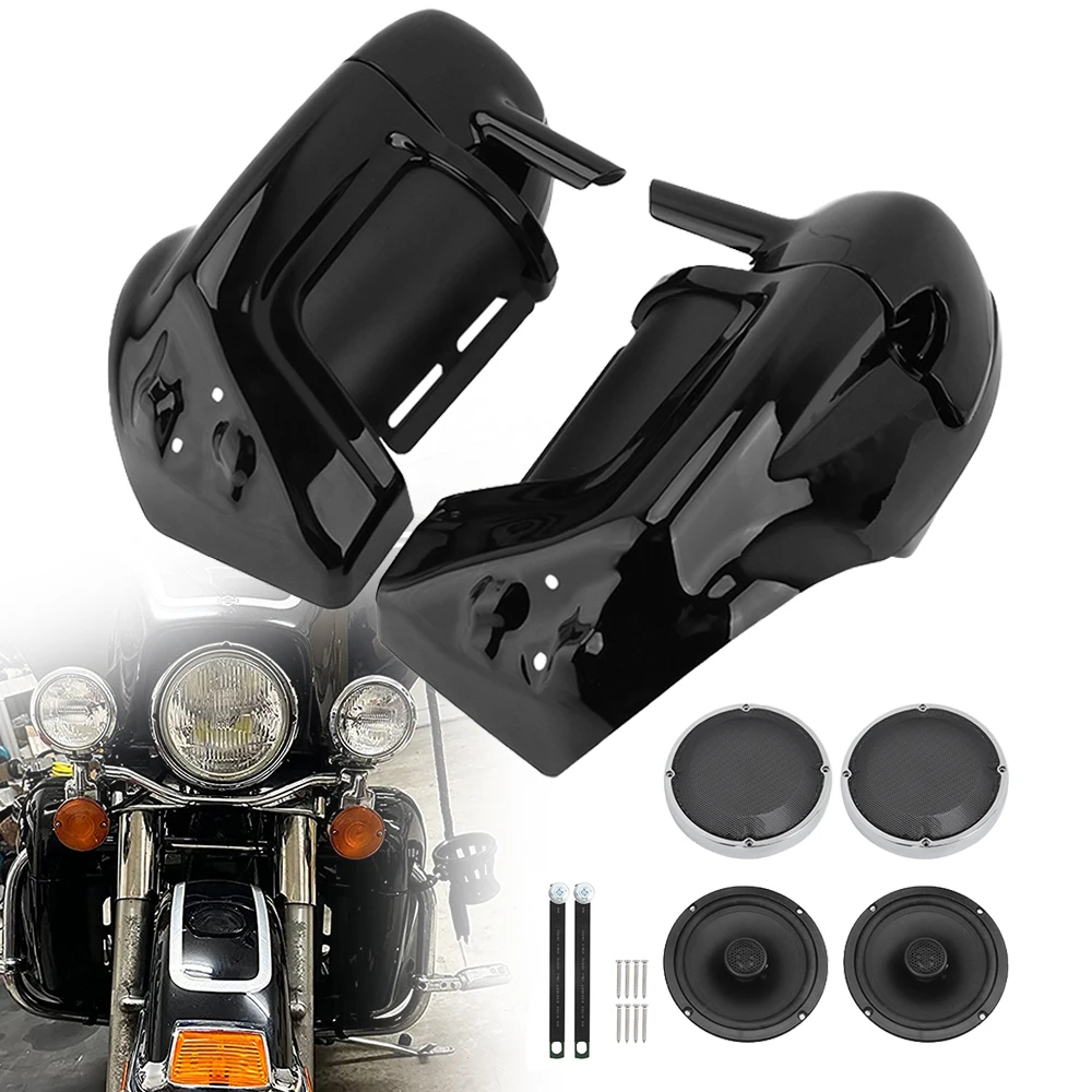 

Motorcycle Gloss Black Lower Vented Leg Fairing Glove Box For Harley Touring 1983-2013 Road King Electra Road Glide Street Glide