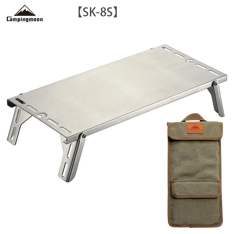 

CAMPINGMOON SK-310 Изолированный стол для улицы, одинарный летающий маленький столик из нержавеющей стали, портативный складной стол для кемпинга, плиты