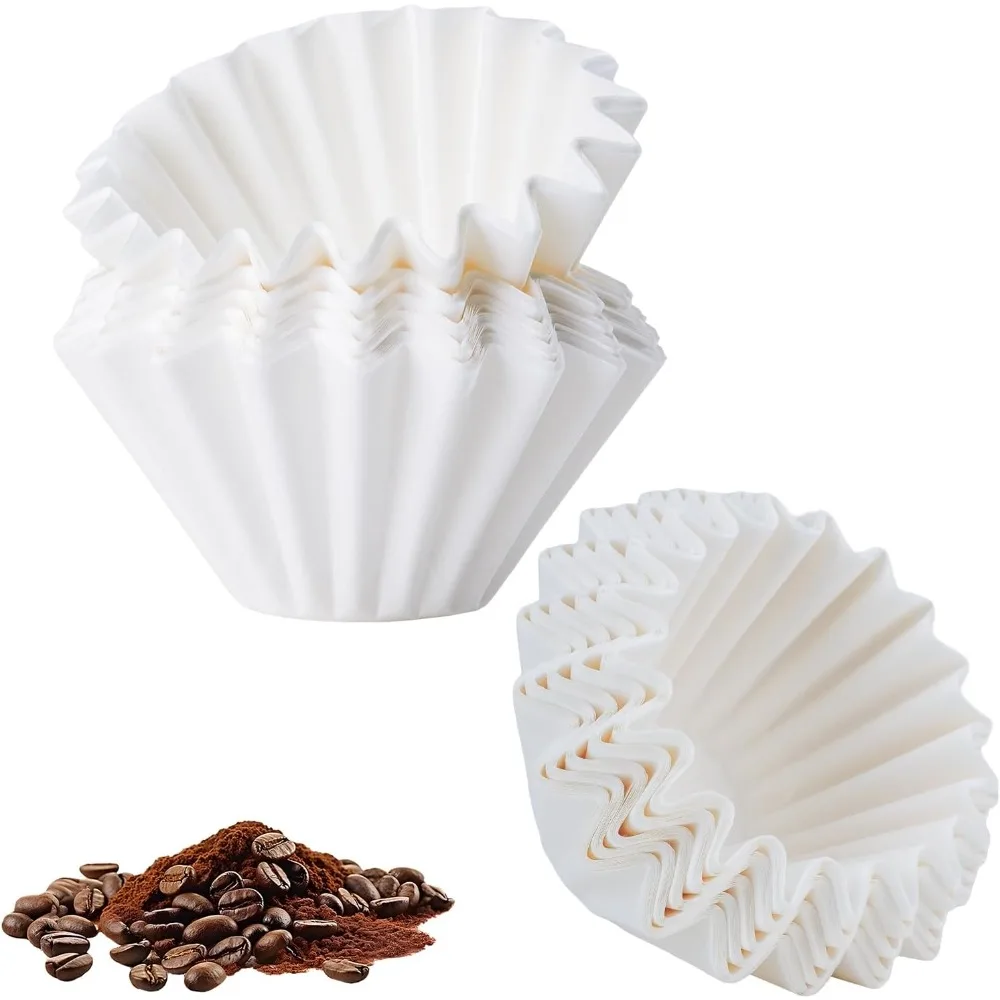 Paper Coffee Filters , 100/200 Count Disposable Baskets Coffee Filter Papers for Single Pour Over and Drip Coffee Makers