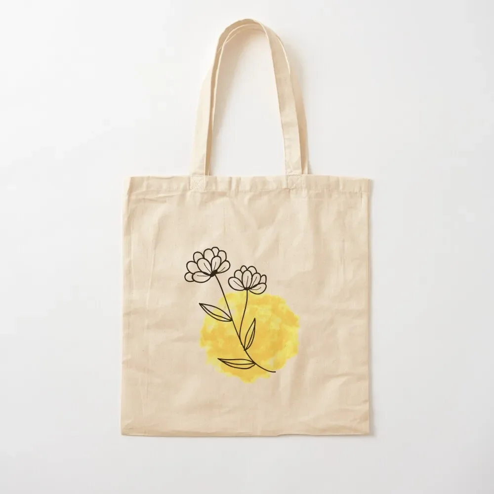 flower on background of paint stains Tote Bag supermarket folding bag tote bag men's custom tote Canvas