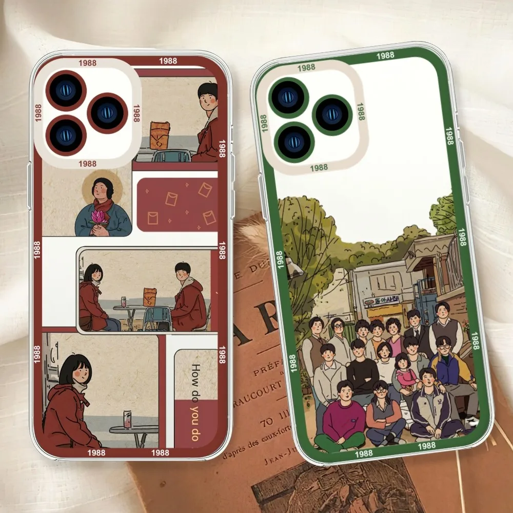 Korea TV R-Reply 1988 Phone Case For iphone 11 12 13 14 15 Mini Plus Pro Max Transparent Shell