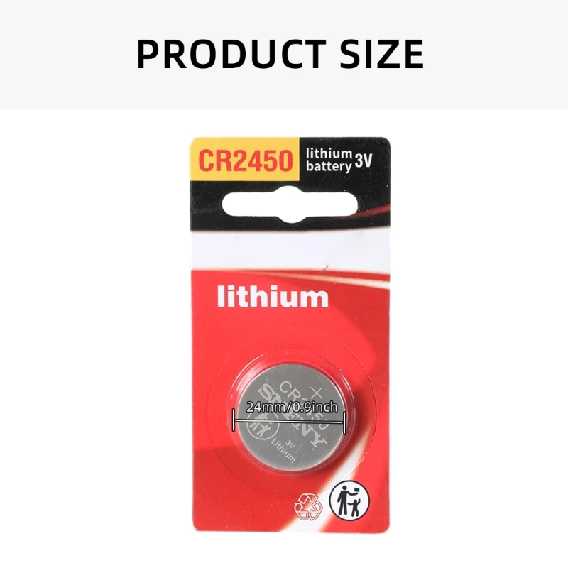 CR2450 Батареи Литиевые батареи Емкость 3 В Батарея безопасности Кнопка монеты