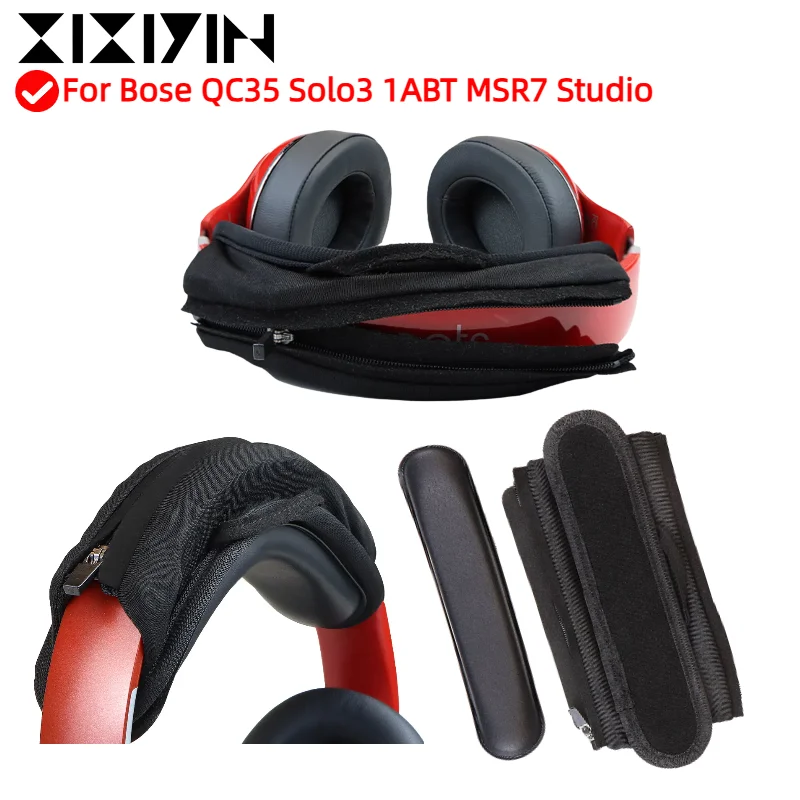 

XIXIYIN Replacement Headband Cover For Bose QC35 Solo3 1ABT MSR7 Studio Headphones Protective zipper Headband Case