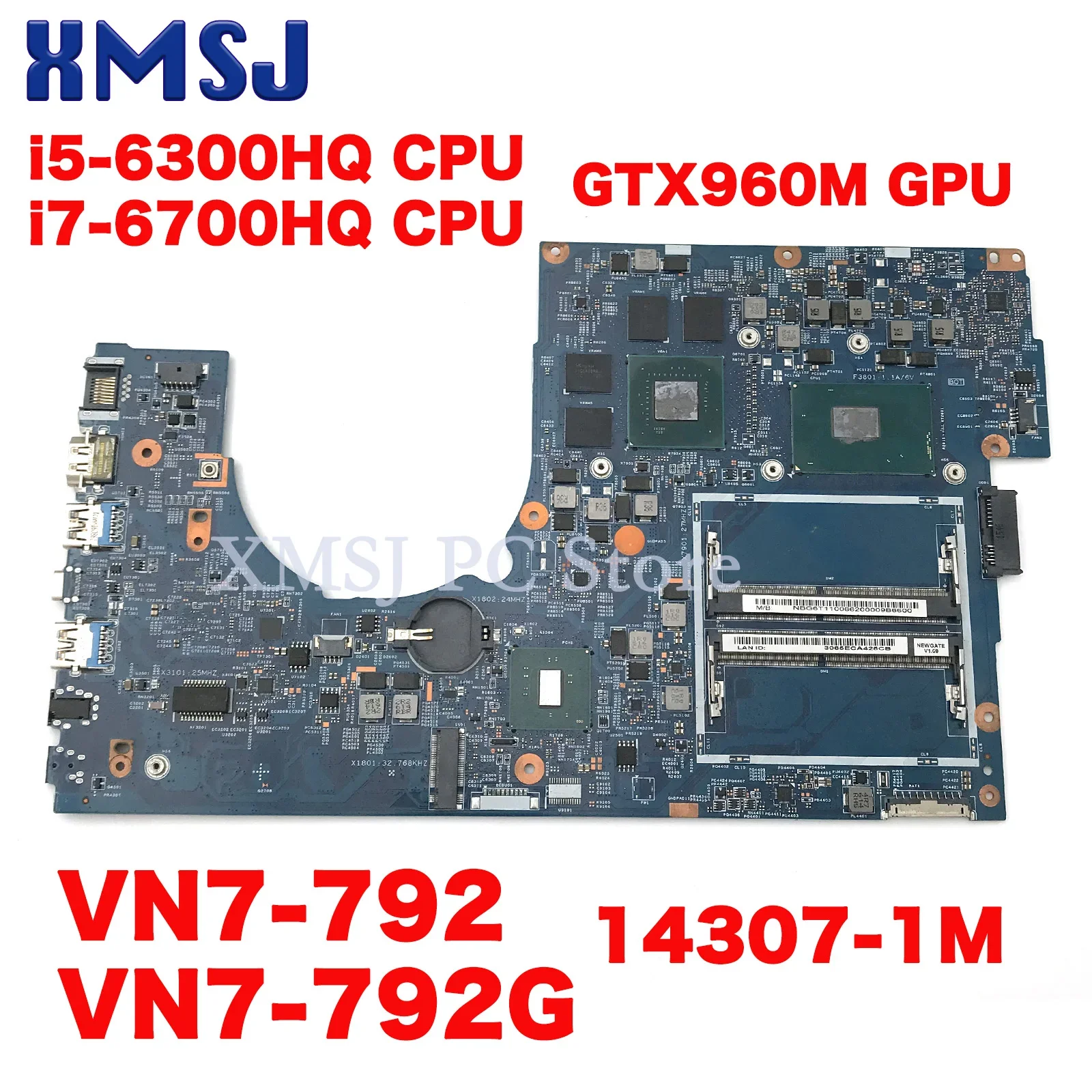 For ACER Aspire VN7-792 VN7-792G 14307-1M With I5-6300HQ I7-6700HQ CPU GTX960M GPU Laptop Motherboard Mainboard Tested OK