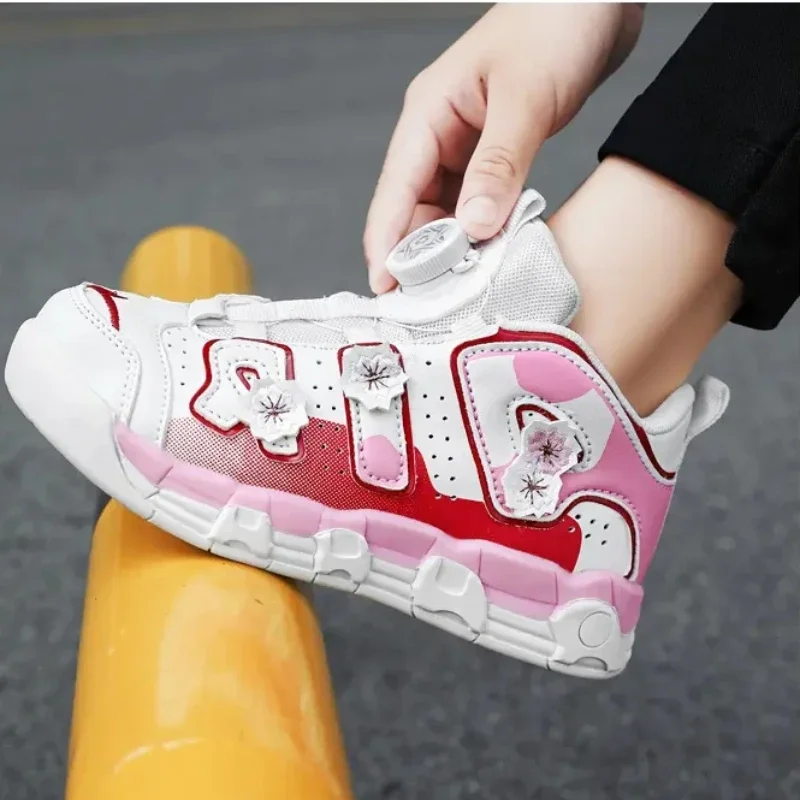 Fashion AIR Children Shoes Girls Sneakers Cute PU Leather Platform Casual Sneakers 6 To 12 Years Kids Sports Tennis Shoes Girl