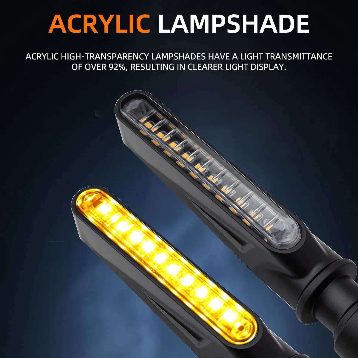 4Pcs Motorcycle Flash Flowing Turn Signal Light High Brightness CSP 2835 SMD Motorcycle Turn Signal  Warning Lamp 12V Universal image 3