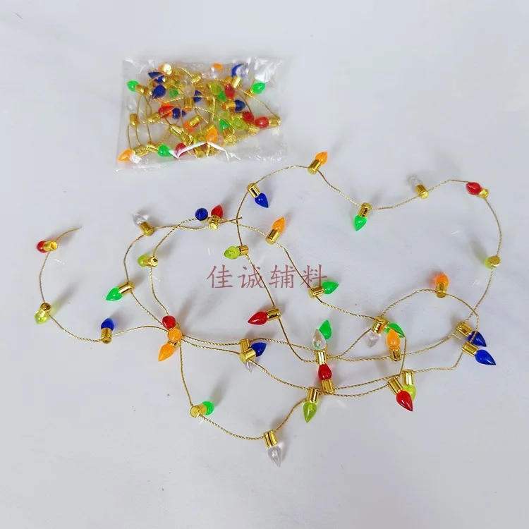 1m Dollhouse Miniature A String of multi-coloured plastic Christmas lights