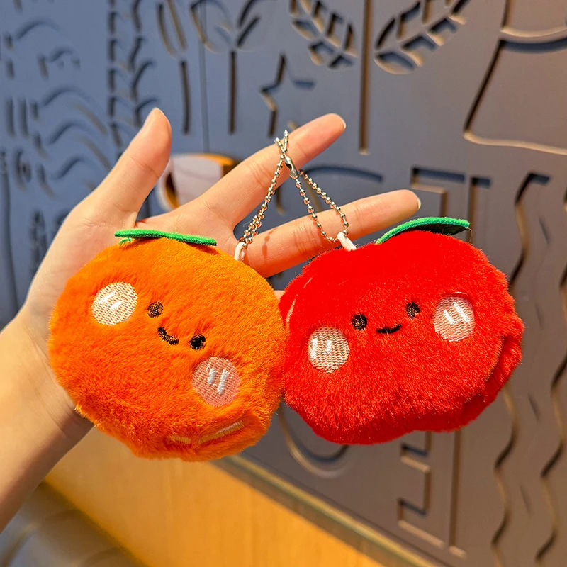 Cute Cartoon Simulation Fruit Plush Toy Keychain Pendant Fashion Funny Keyring Exquisite Backpack Decoration Accessories Gifts