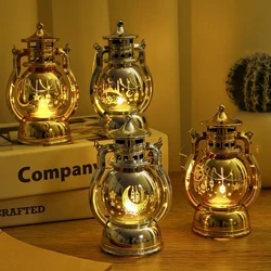 LED Retro Desktop Lamp Eid Decoration Light Portable Small Horse Light Ramadan Wind Lantern Decor for Home Party