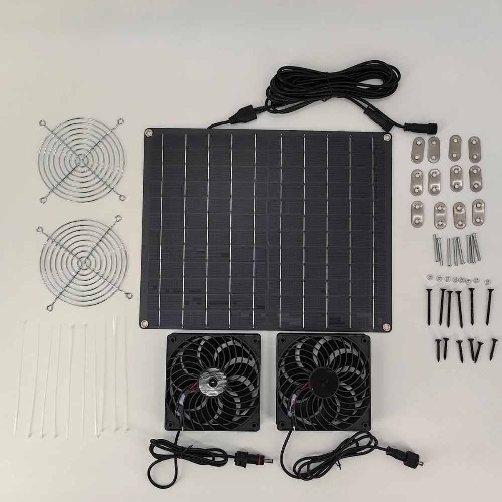 2PCS Solar Fan, Solar Powered  - огляд і ціна Greenhouse Circulation Fan Waterproof