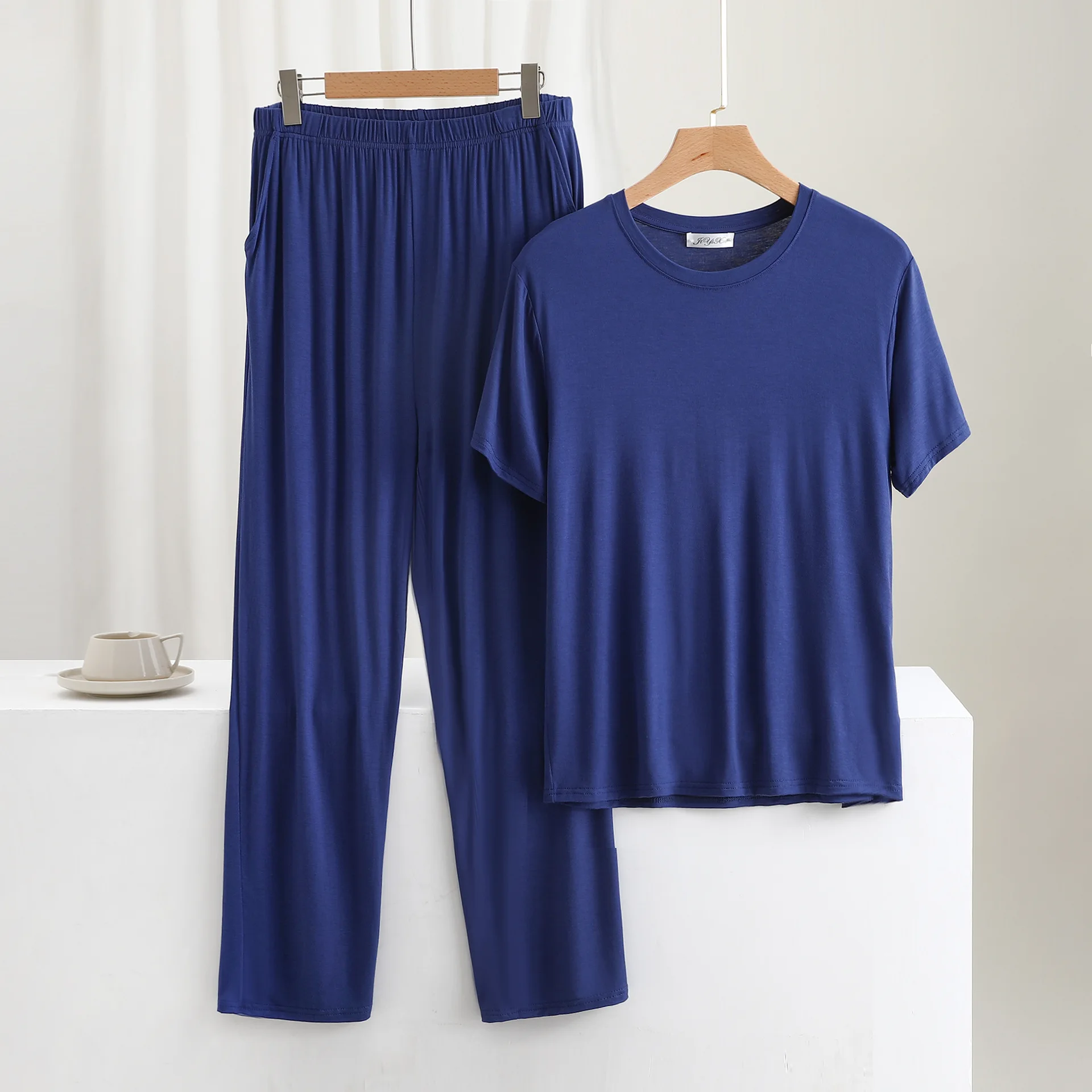 3XL-6XL حجم كبير الرجال منامة مجموعة مشروط قصيرة الأكمام الربيع الصيف ملابس المنزل صالة جديدة ملابس خاصة منامة الذكور ملابس نوم