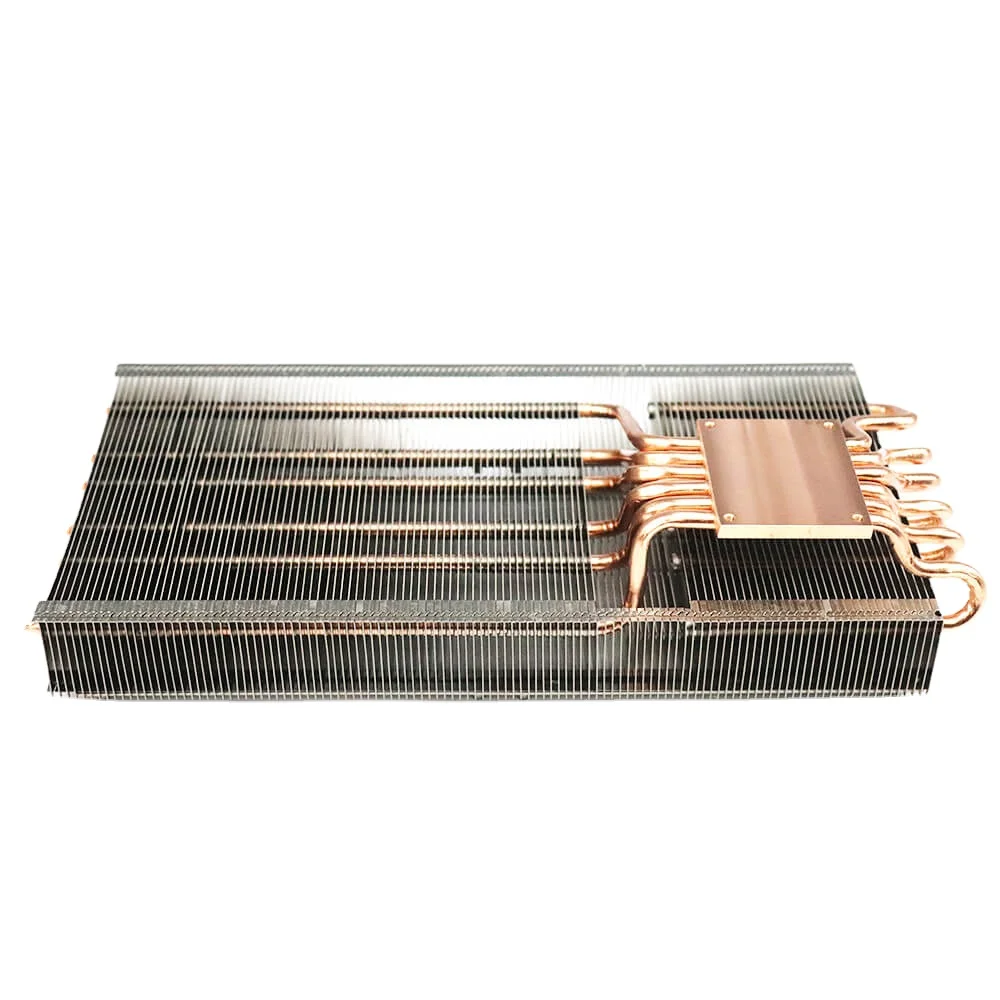 China Factory CNC Machining Zipper fin Skived Fin Heat Sink Extruded Heatsink with Heat Pipes