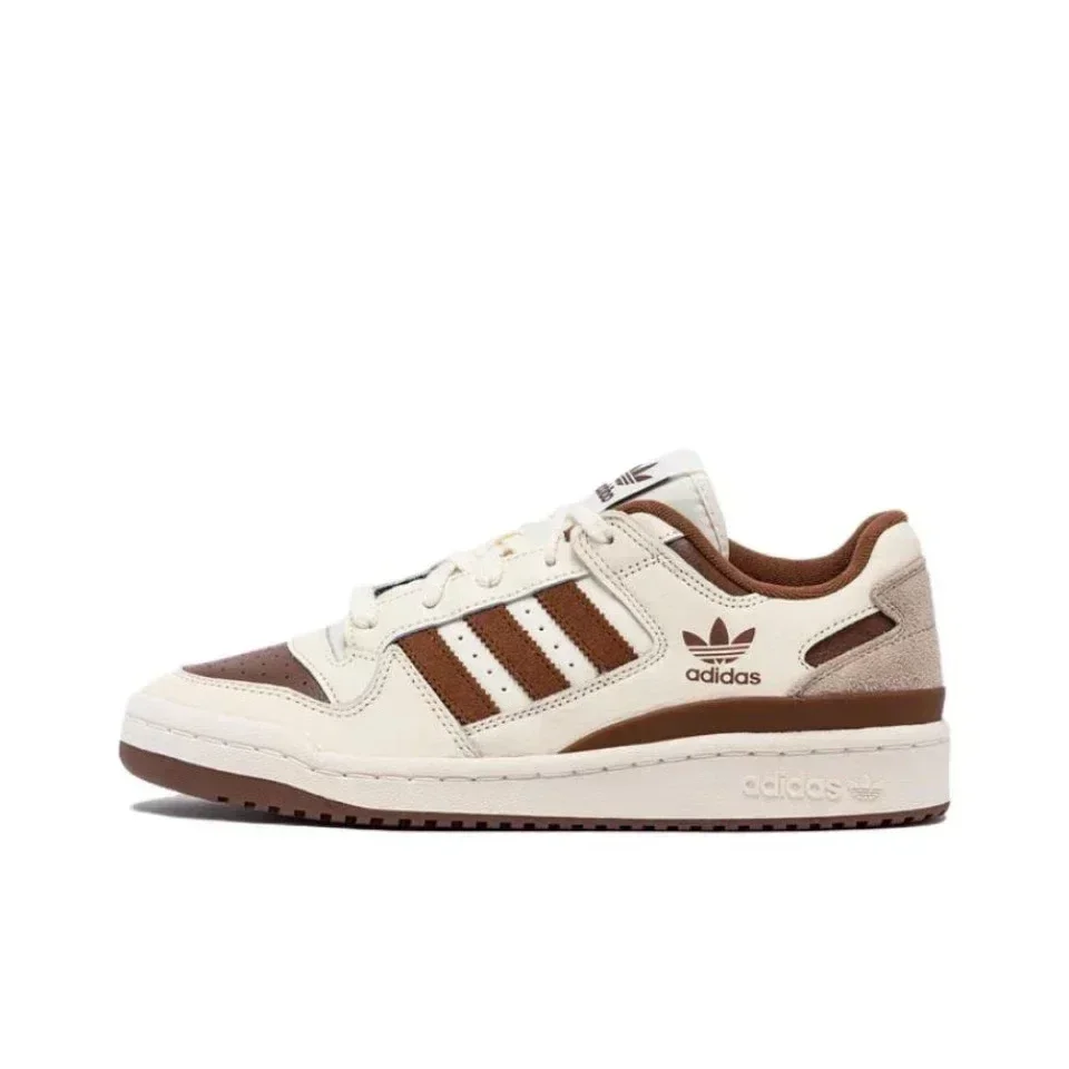 Adidas Forum Low CL Cream White Preloved Brown IG3900 Men's/Women's Leather Comfort Low Top Casual Breathable Sneakers