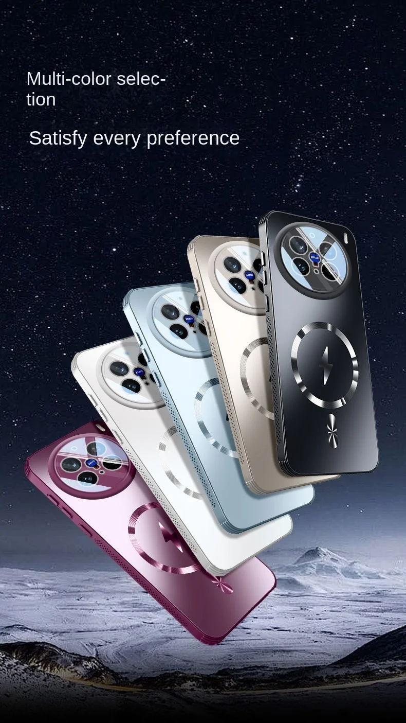 For VIVO X200 Pro Case Hard Matte Magnetic wireless charging Lens Protective Back Cover For VIVO X100S X200 Pro Mini X100 Ultra