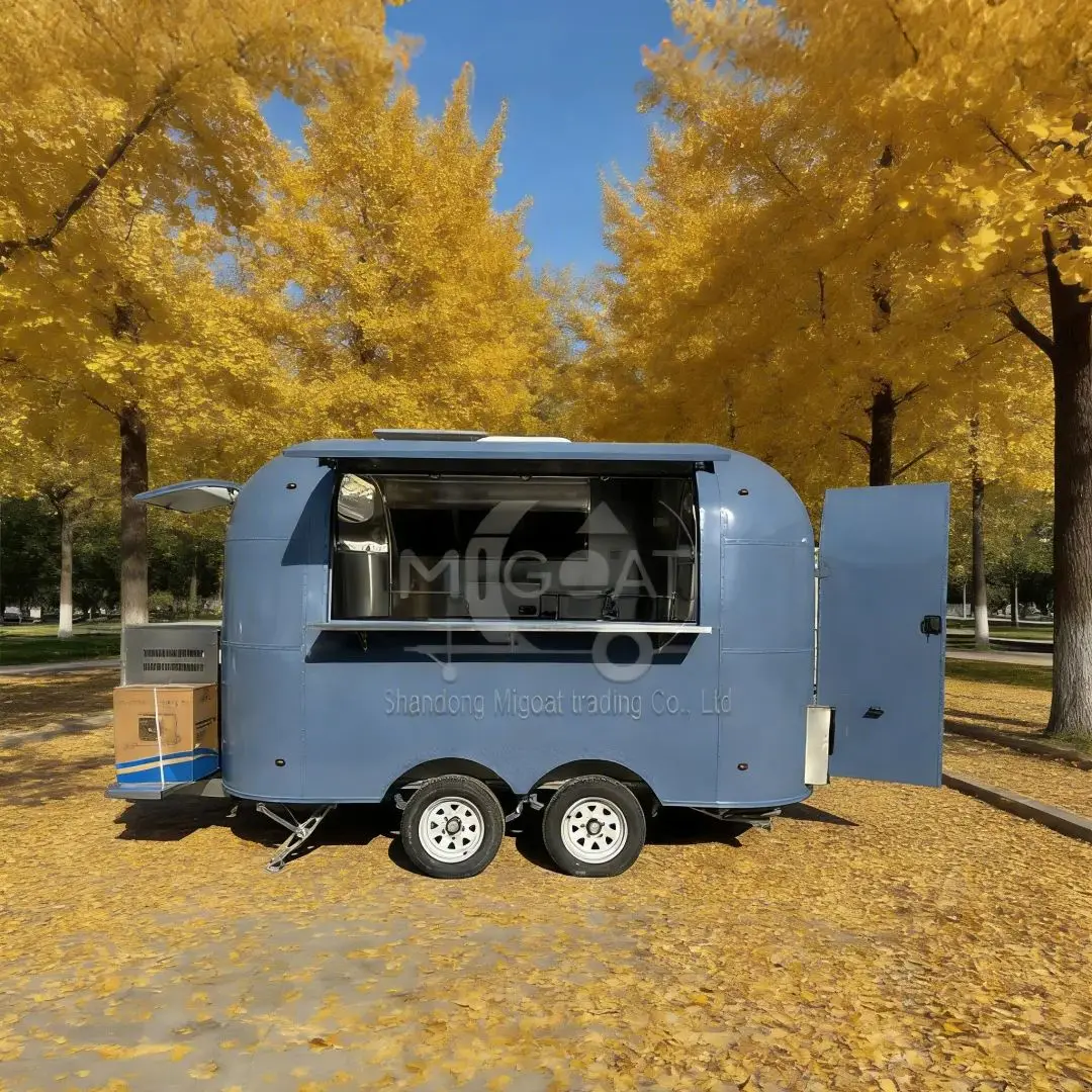2026 New Design Mobile Food Truck Dual Axle Food Trailer with Refrigeration Cooking Equipment for Coffee Shop