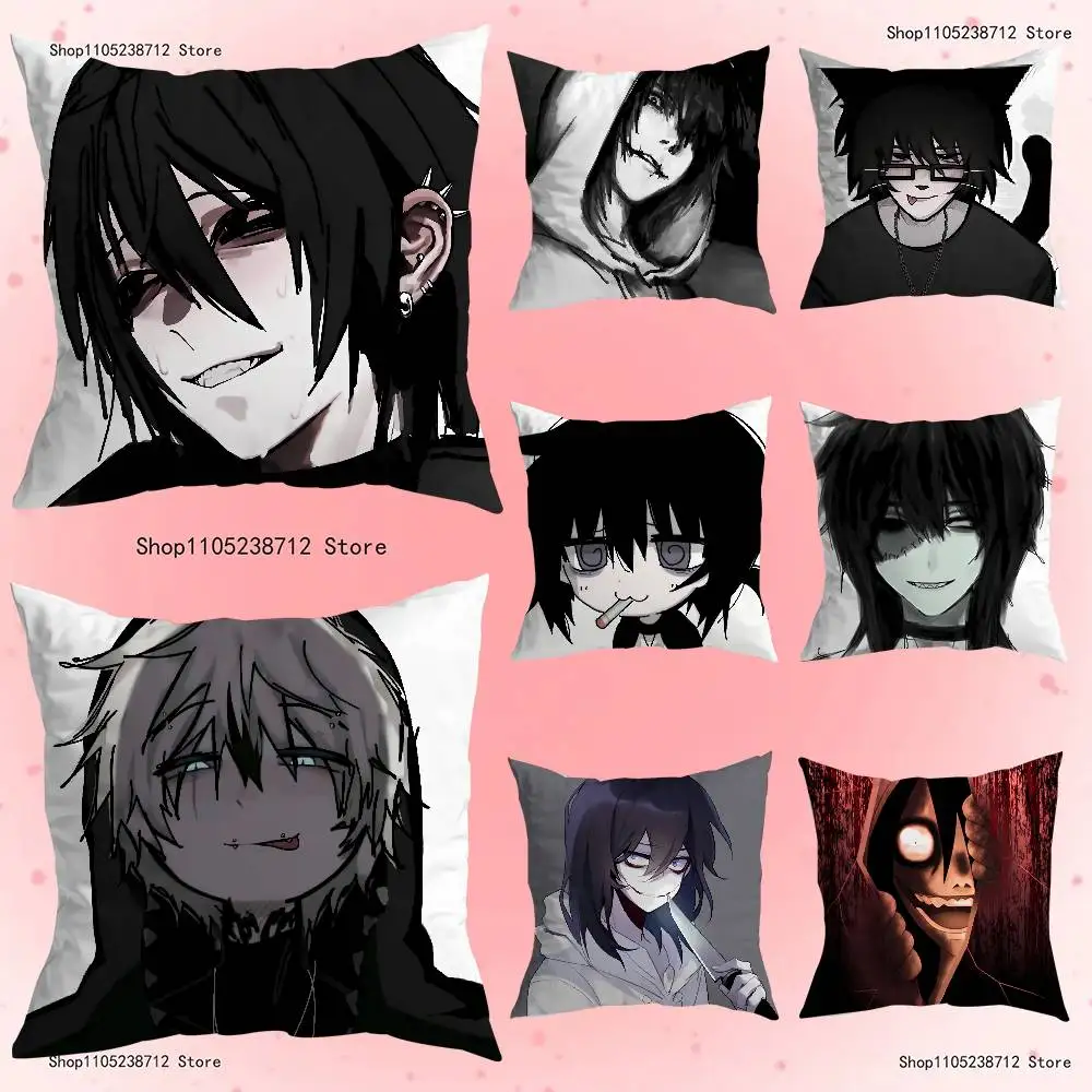 

Creepy Urban Killer Jeff Pillow Case Plush Fabric Soft Pillowcase Double Sided Print Sofa Cushion Cover Throw