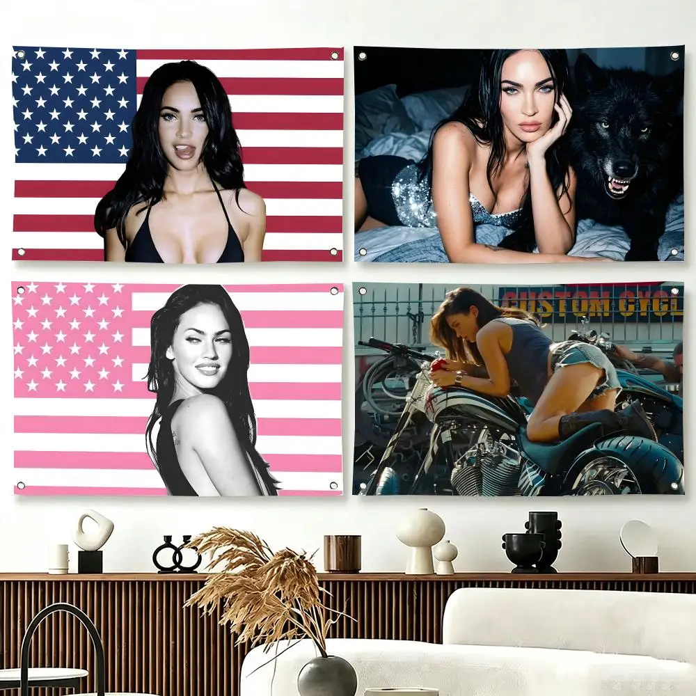 Megan Fox American Flags  For Living Room Home Dorm Decor Wall Outdoor Camping Party Banner Gifts
