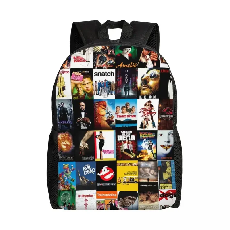 Classic Film Movie Pattern Travel Backpack Men Women School Laptop Bookbag Cinema Theater Gift College Student Daypack Bags