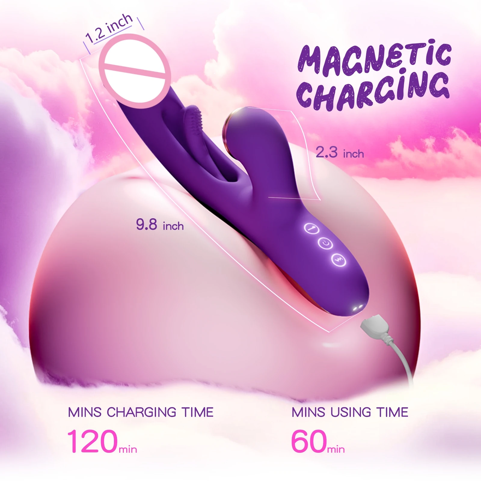 Tapping Flapping Vibrator for Women Clit Sucker Clitoris Stimulator G spot Massager with 3 Replaceable Adults Sex Toy for Female