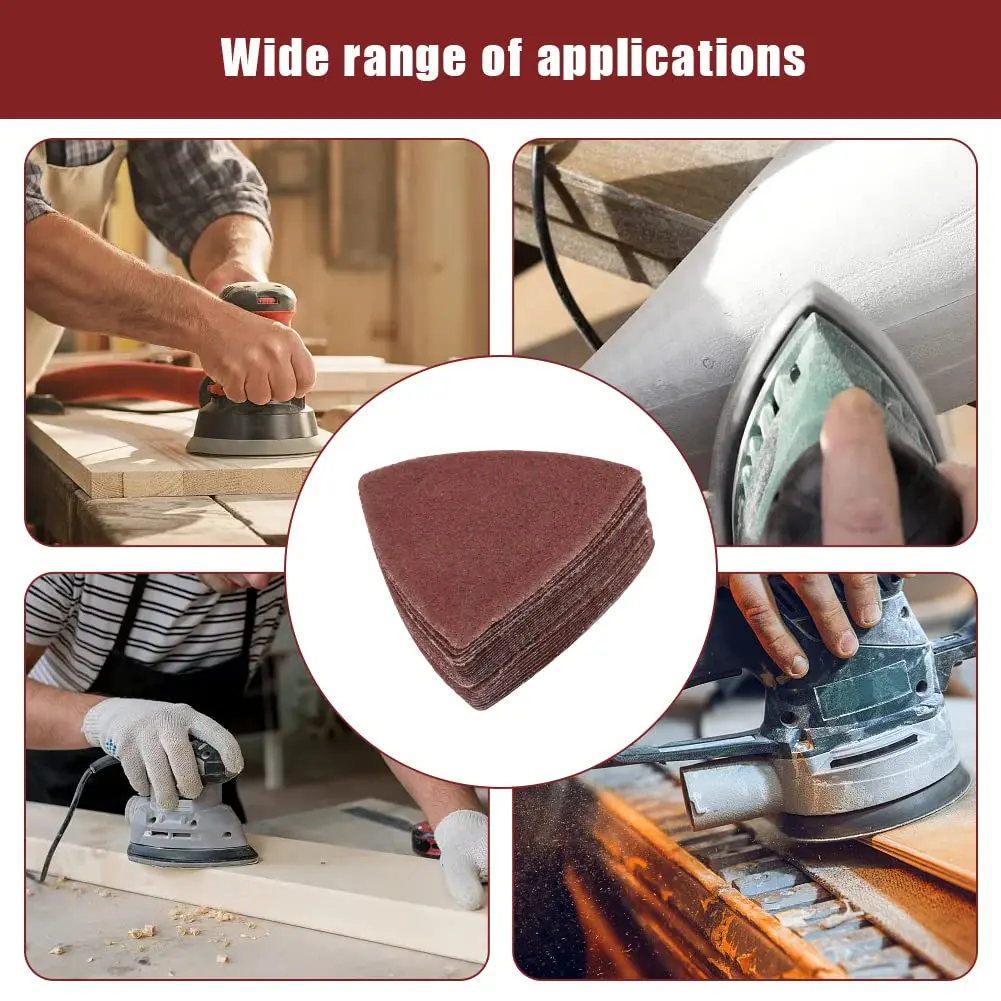 106 Pcs Triangle Oscillating Tool Sanding Pads Kit Assorted 60-240 Grits with Sandpaper and Finger Sanding Pad Multitool