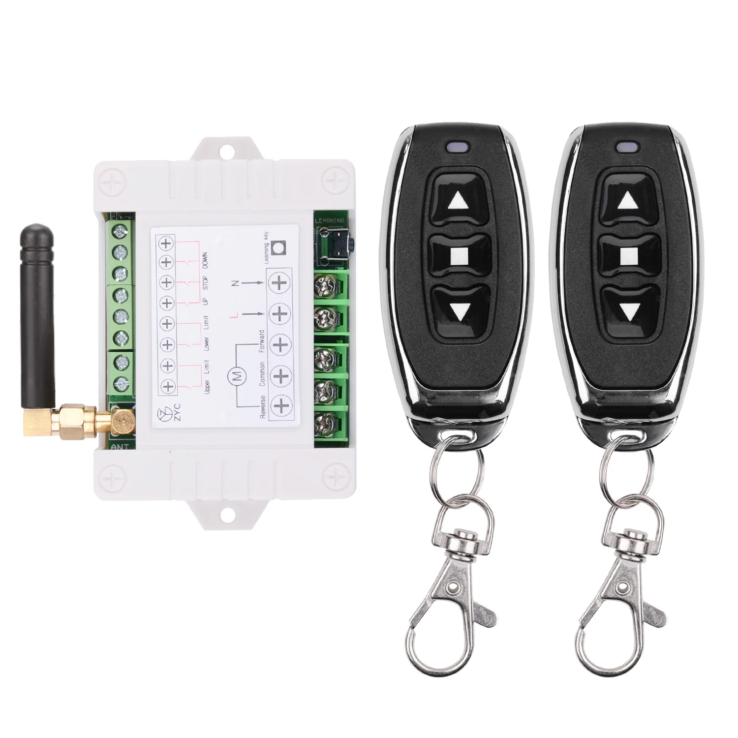 AK-DL02F AC 100-240 V Wireless Remote Control Switch 10A Relay Receiver Metals Transmitter For Windows Doors Road Gates Motors