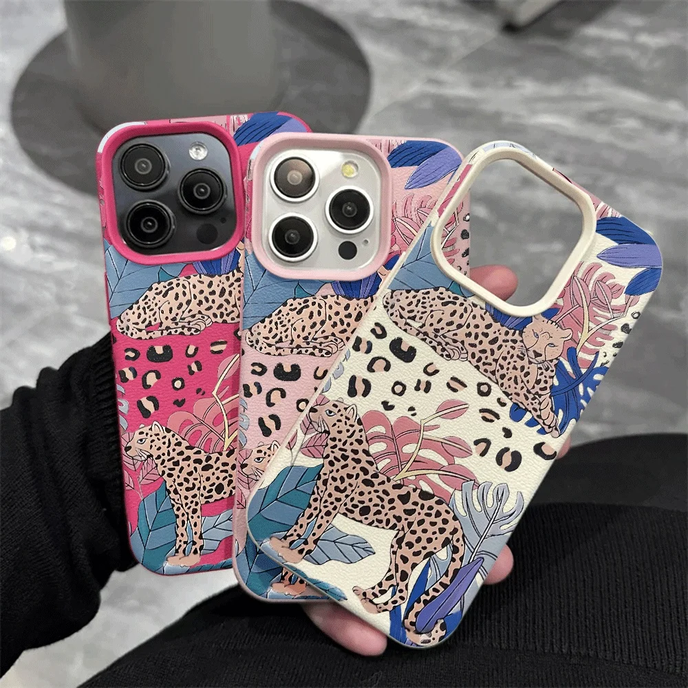 Tropische Geparden-Handyhülle für iPhone 17 16 15 14 13 12 11 Pro Max 16 15 14 Plus 17 16 15 14 13 Pro 17Air Silikon-Matt-Cover – Detail 4