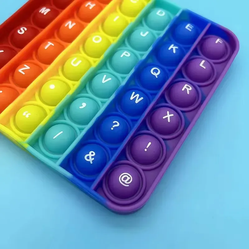 Juguete Fidget 2 en 1: letras y números, tablero sensorial de burbujas para aprendizaje de matemáticas, juguetes educativos para niños