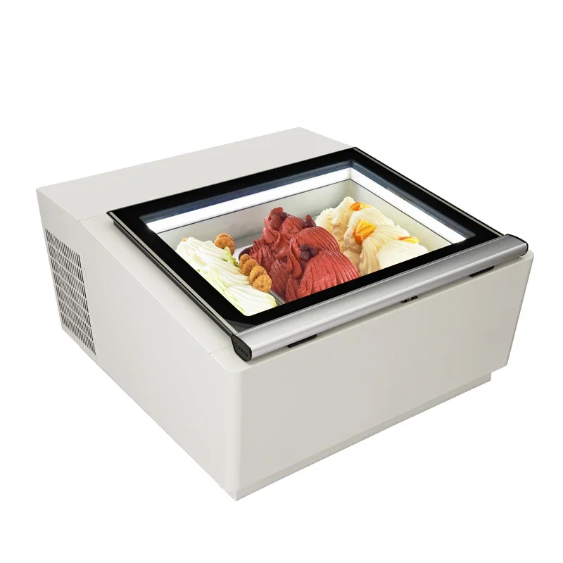 Desktop Ice Cream Showcase Frozen Mini Desktop Refrigerator Coffee Shop Display cabinet Refrigeration+Equipment