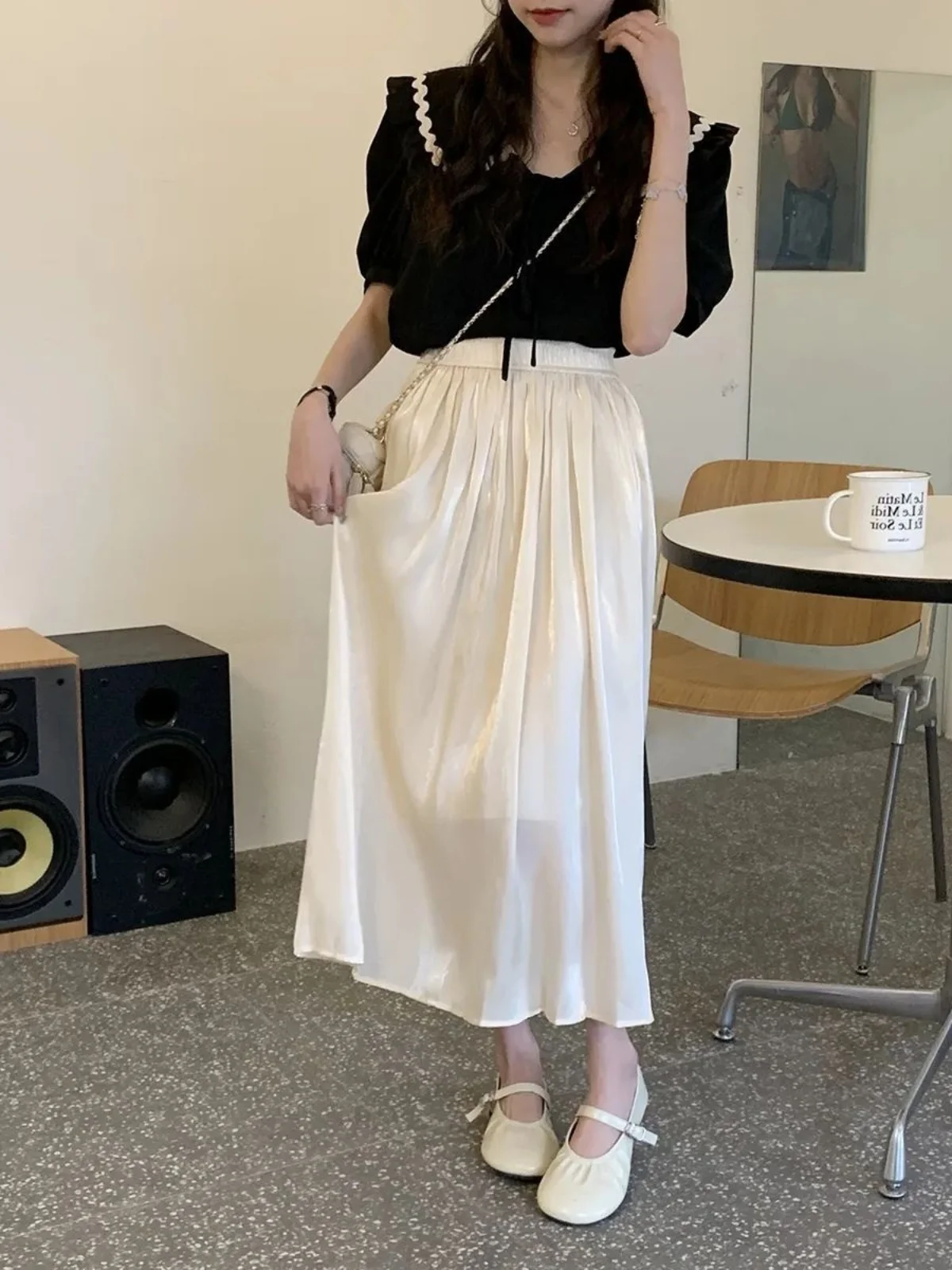 

Большие размеры 300, милый кукольный воротник, завязанный INS, модный свободный женский повседневный топ ort Sve, корейский Sle Bubble Sve irt