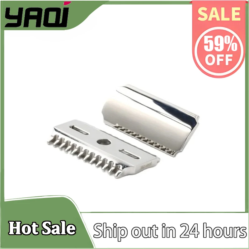 

YAQI Vostok 70OC 316 Stainless Steel Polished Dual Comb Safety Razor Head with 0.7mm Blade Gap Premium Precision Shaving Tool