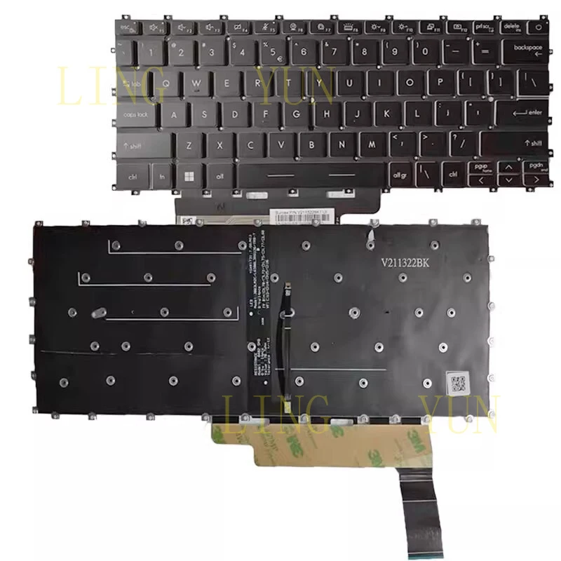 Z  New Backlit Keyboard For MSI Summit E13 Flip Evo A12M A12MT English US Black