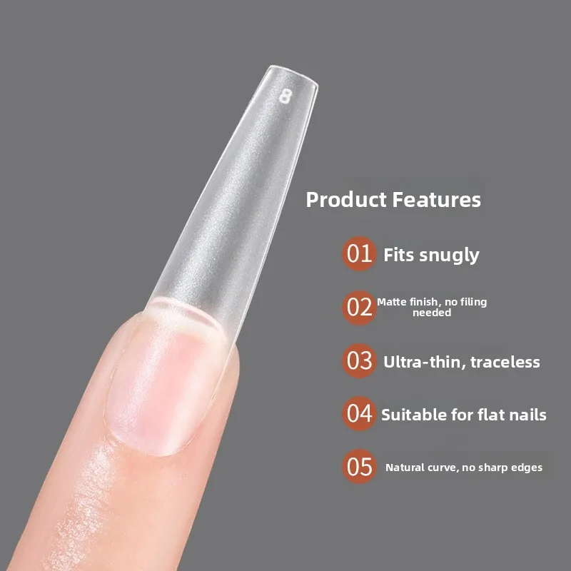 

Ultra-Thin Sl Sc Nail Tips with Guine Matte Long Ladder f-Paste No-ind Salon-ade Nail Beau Tools