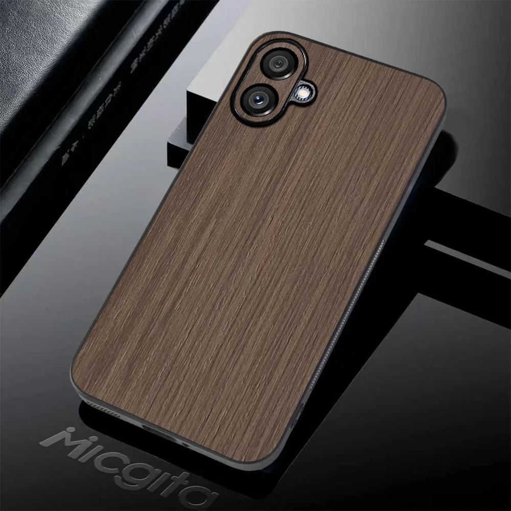 Wood Grain Case For Samsung A05 A05S Galaxy Unique Natural luxury Leather Cover For Samsung A05 Case