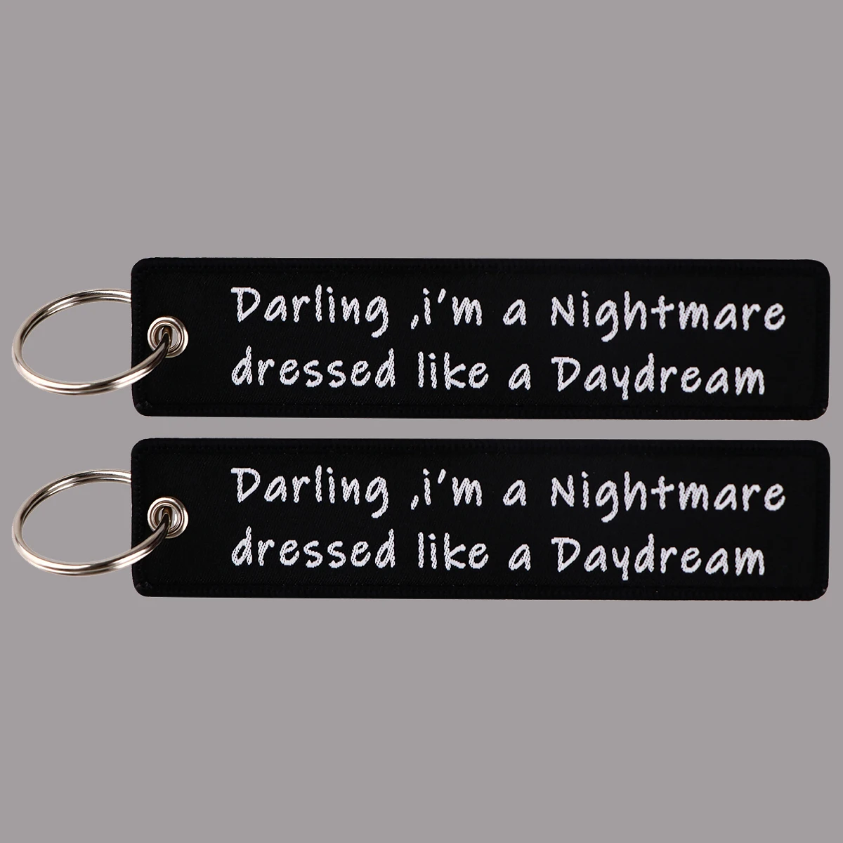 

1PCS Darling Quotation Embroidery Key Fobs Holder Key Ring Keychain for Motorcycles Cars Pendant Fashion Accessories Gifts