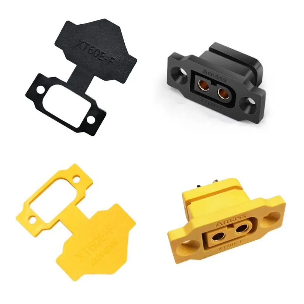 New AMASS XT60E Connector Mountable Plastic XT60E Female Plug Yellow Black FPV Racing Fixed Board XT60E-F Cover RC Accessories