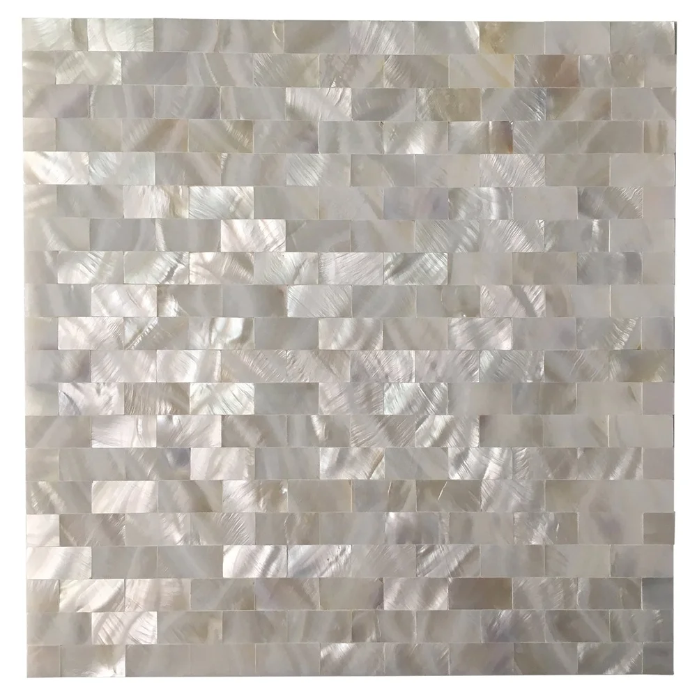 Carrelage mosaïque en nacre de qualité supérieure, coque écologique, Art mural rectangulaire 12x12 pouces, dosseret de cuisine, salle de bains, douche, Accent