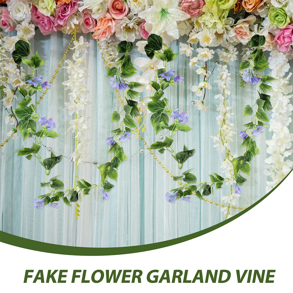 

2 Pcs Decorative Artificial Flower Vine Simulation Morning Glory Artificial Flower Vine Decorative Home Wedding Party